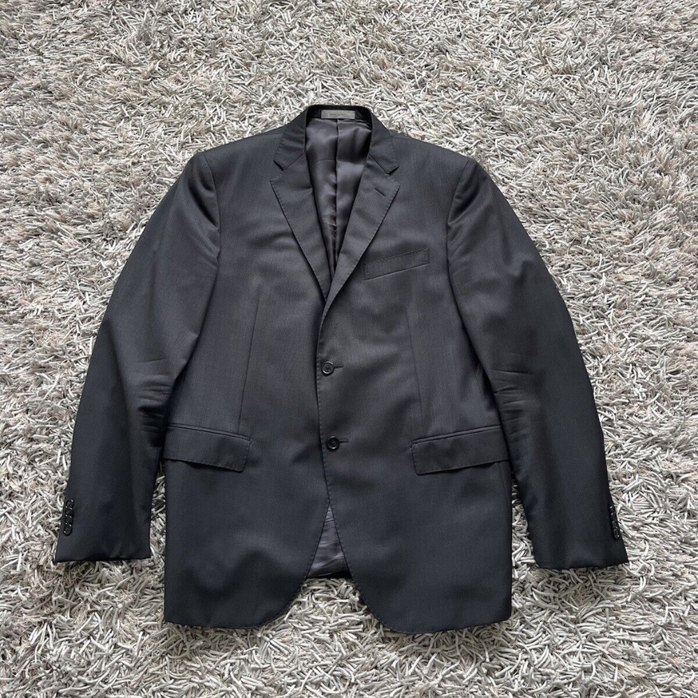 Corneliani Blazer Virgin Wool 17,25 Microns Grey Sz 54R
